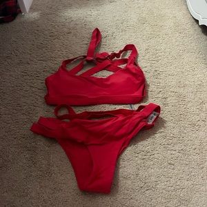 Red Strap Shein Two Piece Bathing Suits